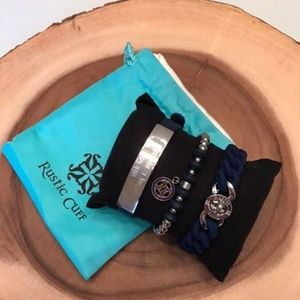 Rustic Cuff Rubber & Stainless Steel Jewelry